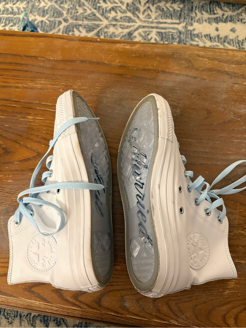 Converse Just Married Wedding White Leather High-Top Sneakers - Picture 4 of 6